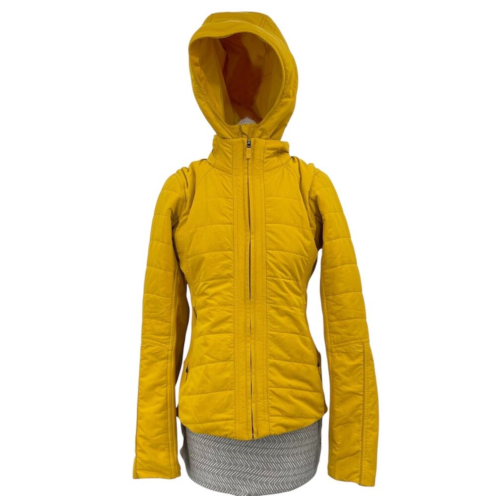 Lululemon Another Mile Jacket Honeycomb Gold Mustard Yellow Running Coat Hood 6 - Picture 2 of 14
